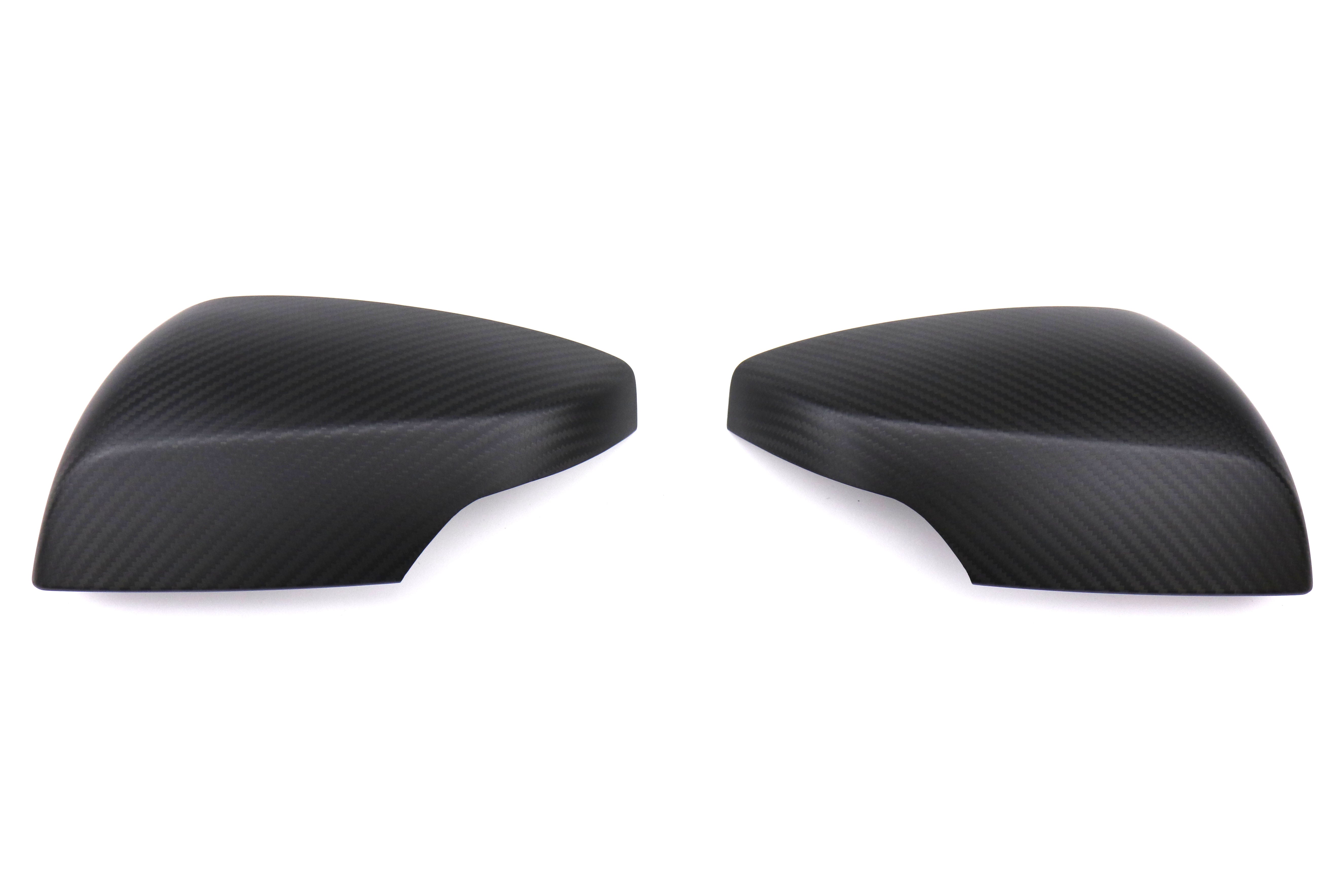 OLM S-line Dry Carbon Fiber Mirror Covers w/ Turn Signal Hole - Matte Carbon Fiber - 2015-2021 Subaru WRX / STI